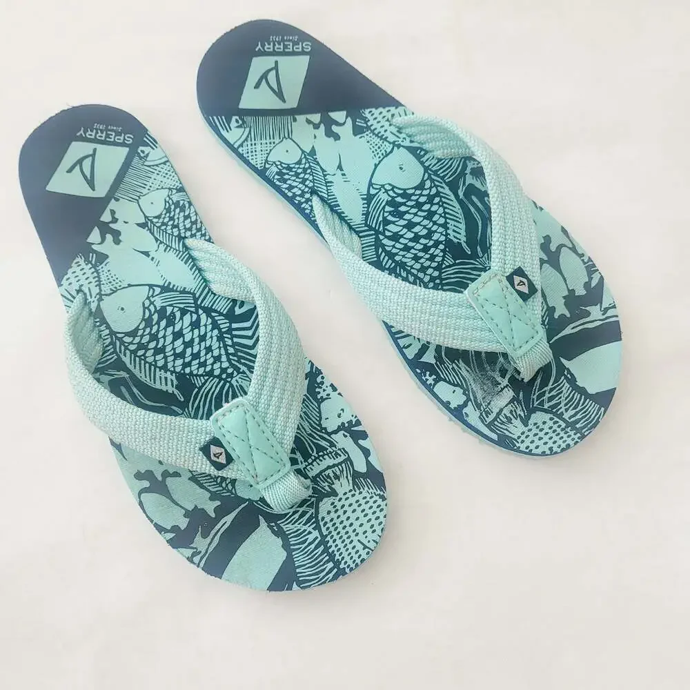 Sperry flip flops size 13 youth